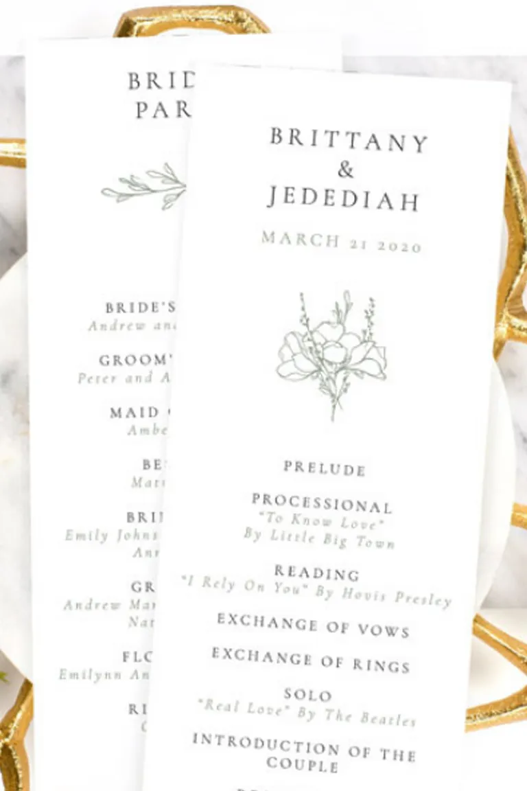 3 elements to create the perfect wedding program